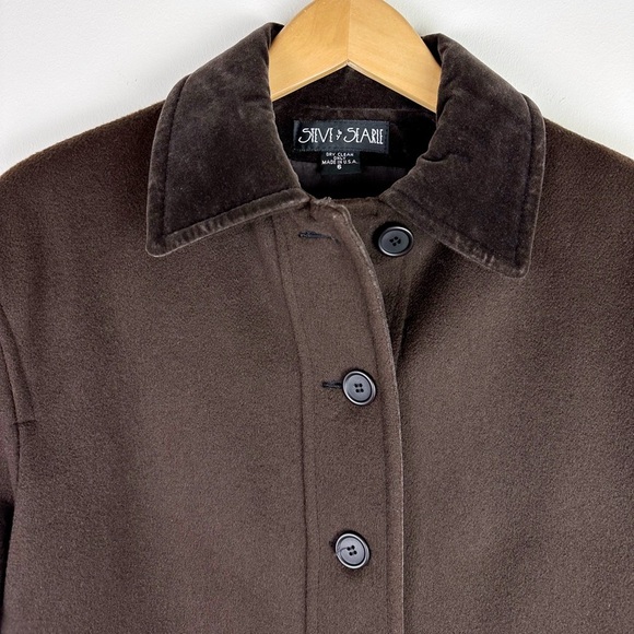 Steve by Searle Vintage 90's Brown Wool Coat - Picture 7 of 10